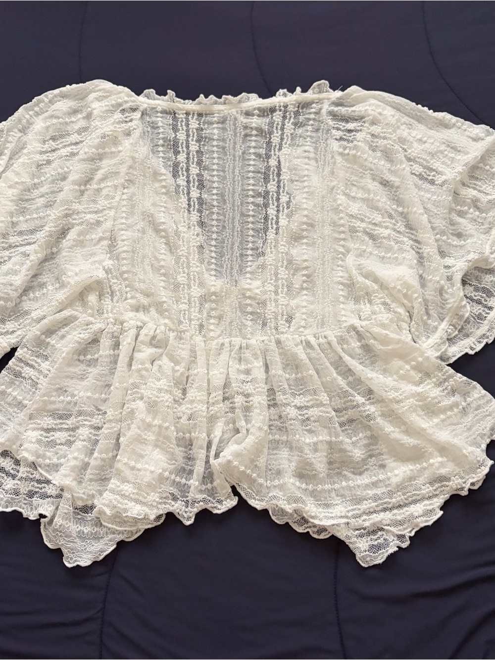 Free People In Your Dreams Lace Top in Clean Ivory - Picture 7 of 10